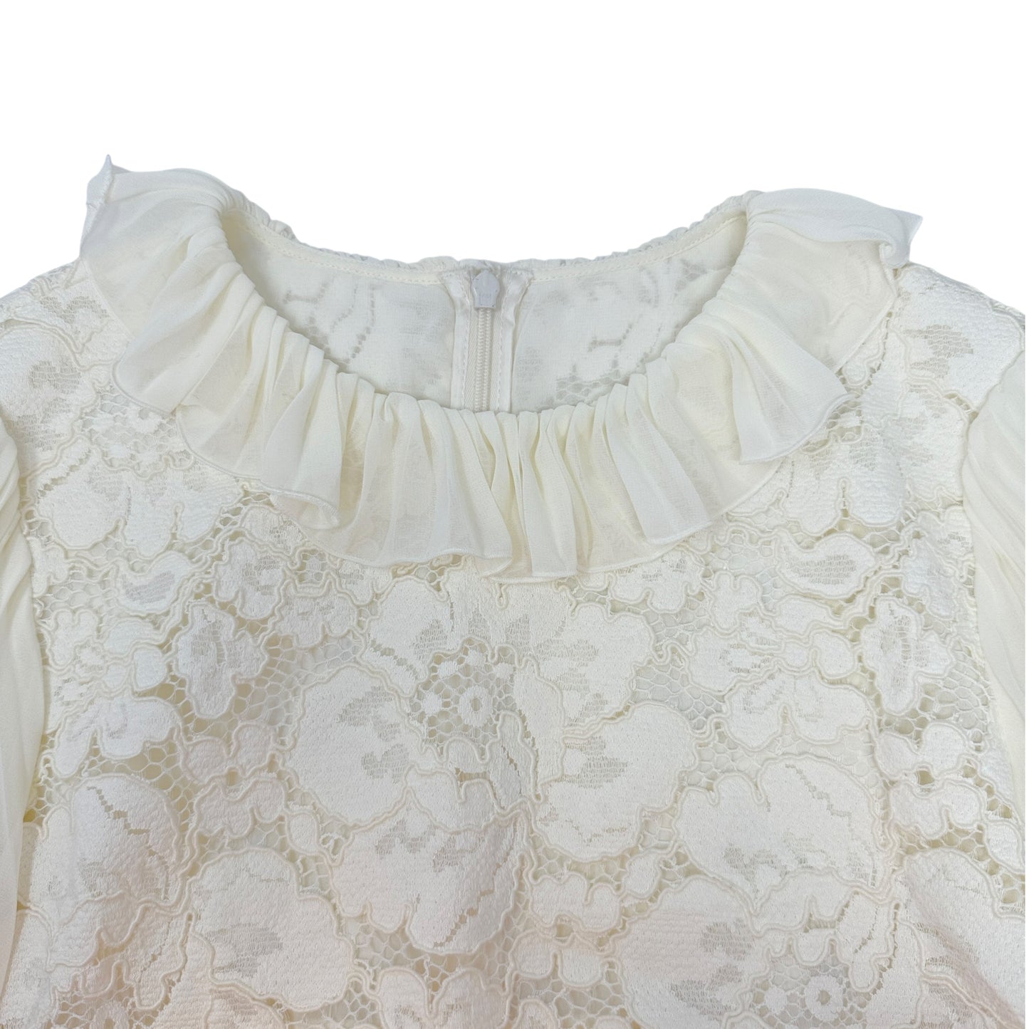 Broderie Anglaise Pleated Mini Dress By Alberta Ferretti X Philosophy di Lorenzo Serafini In Cream, Size: 6