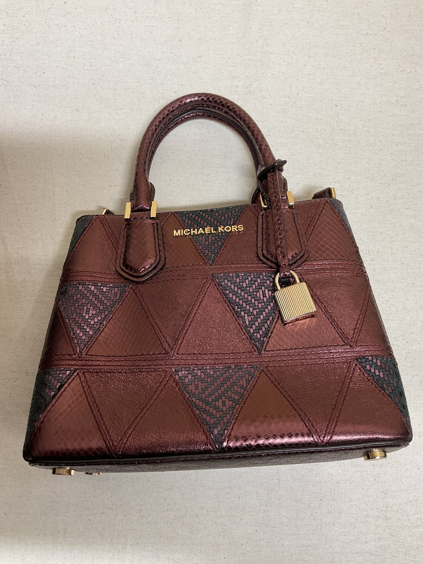 Crossbody Designer By Michael Kors In Purple, Size:Small