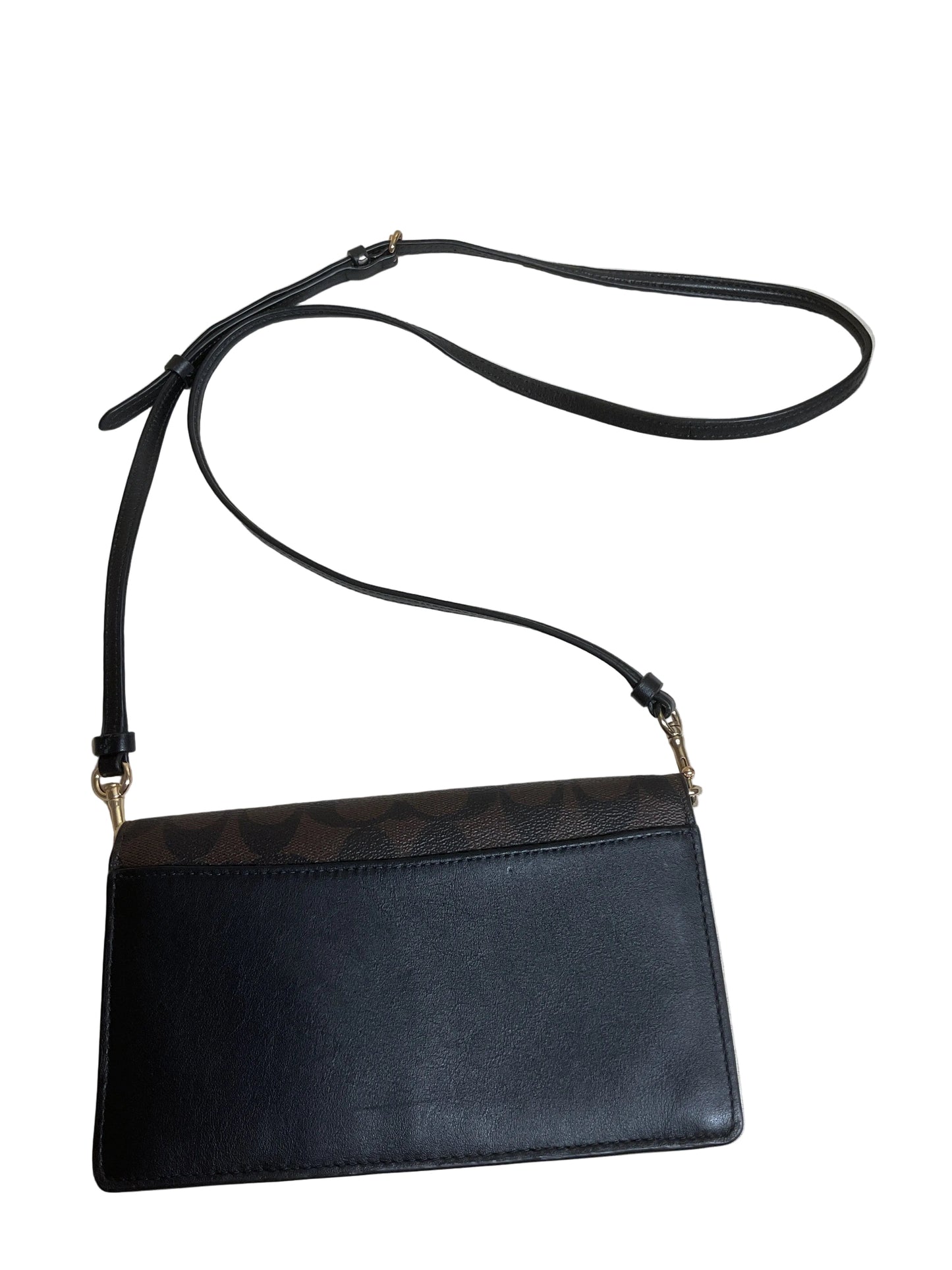 Crossbody Designer By Coach In Black & Brown, Size:Small
