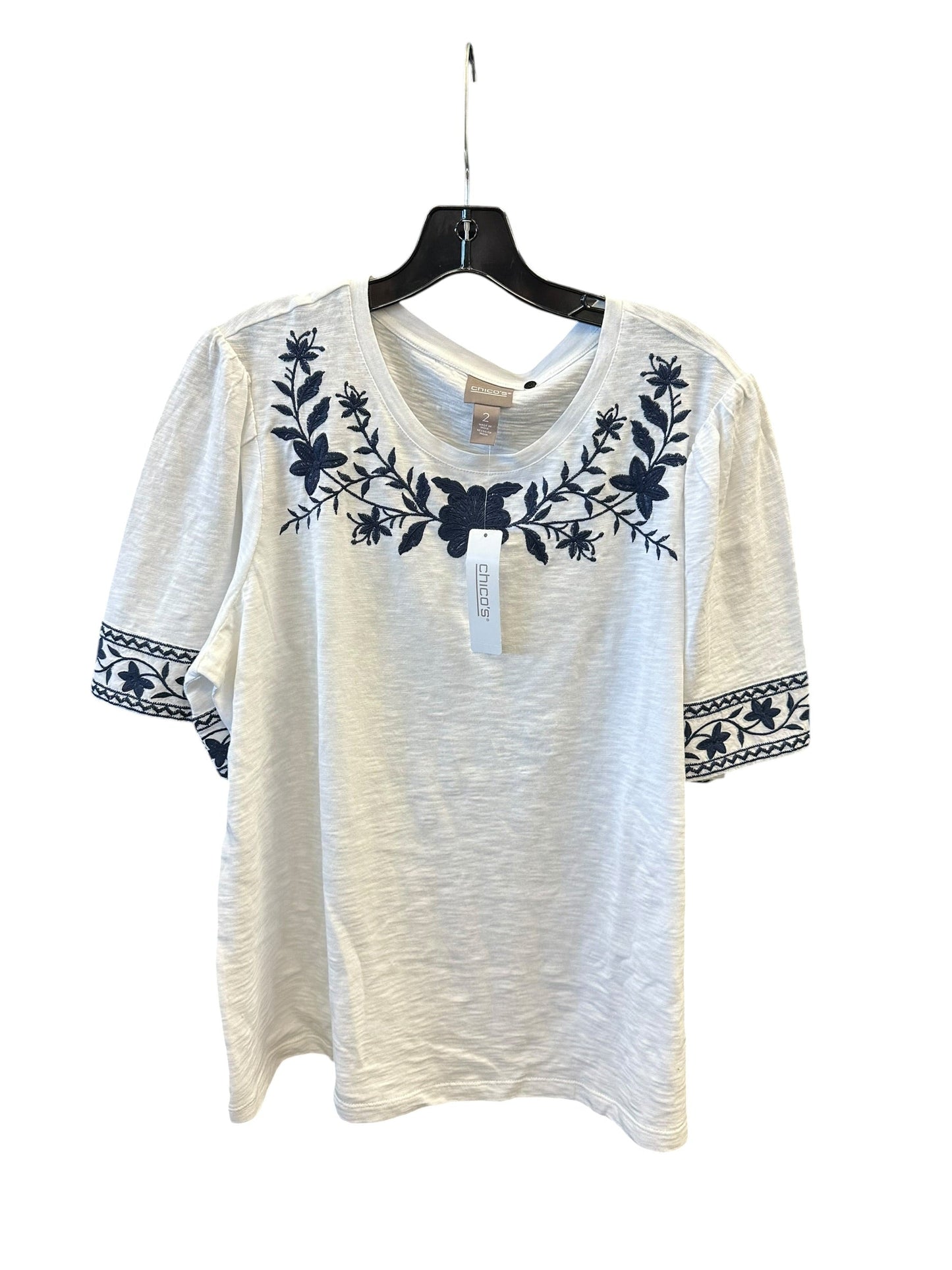 Top Ss By Chicos In Blue & White, Size:L
