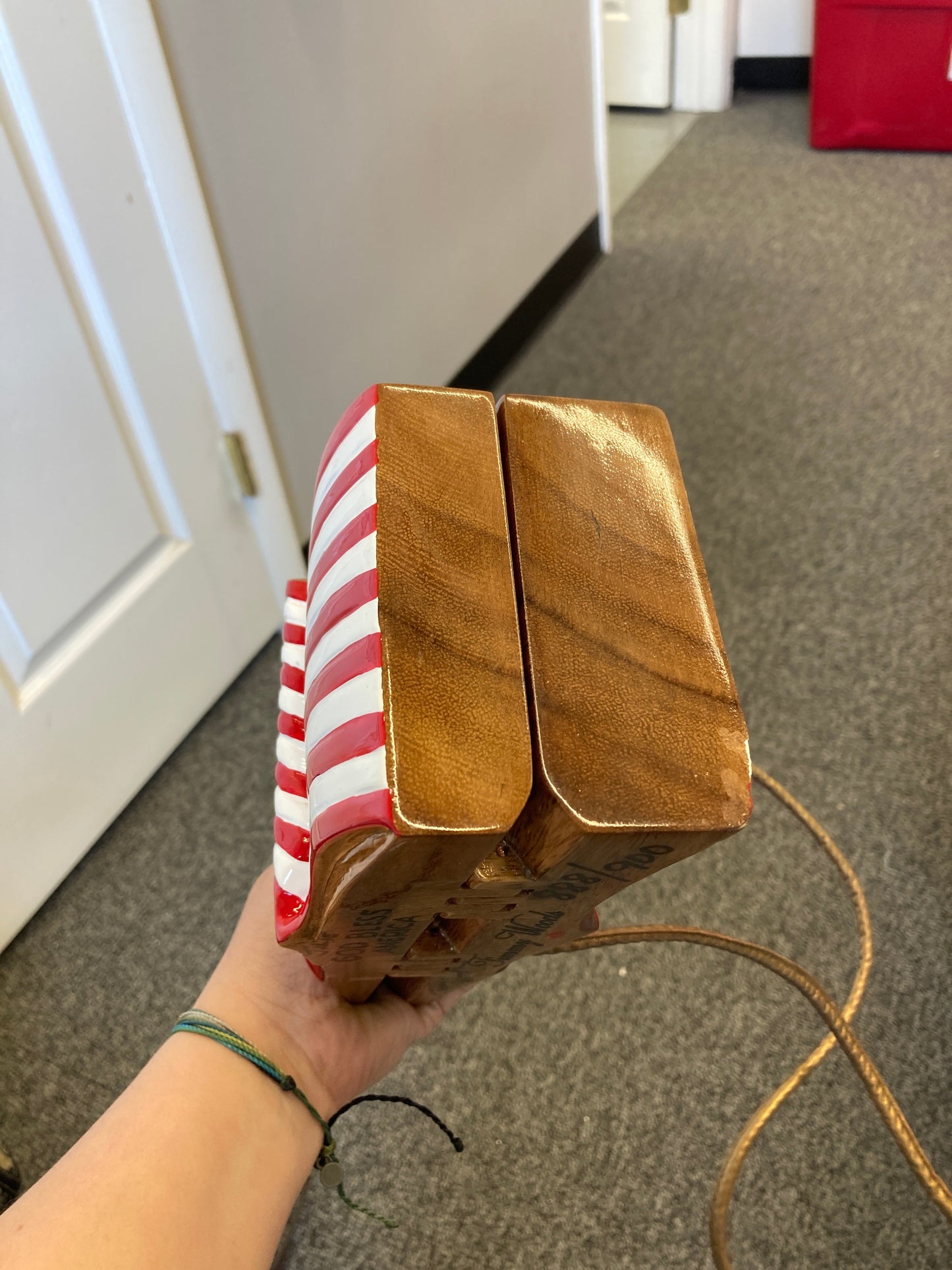 Handbag By Timmy Woods In Blue & Red & White, Size:Small