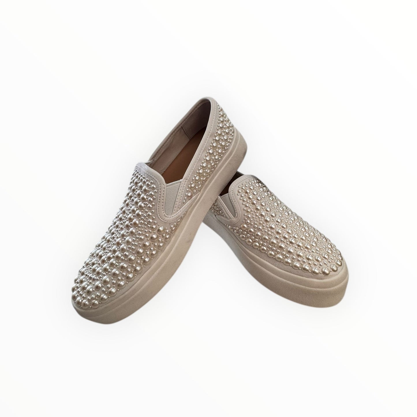 Shoes Flats By Inc In White, Size:5.5