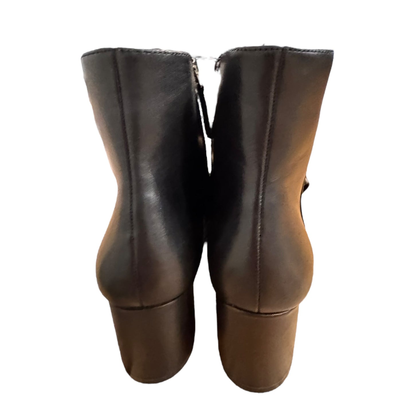 Boots Ankle Heels By Nine West In Black & Silver, Size:6.5