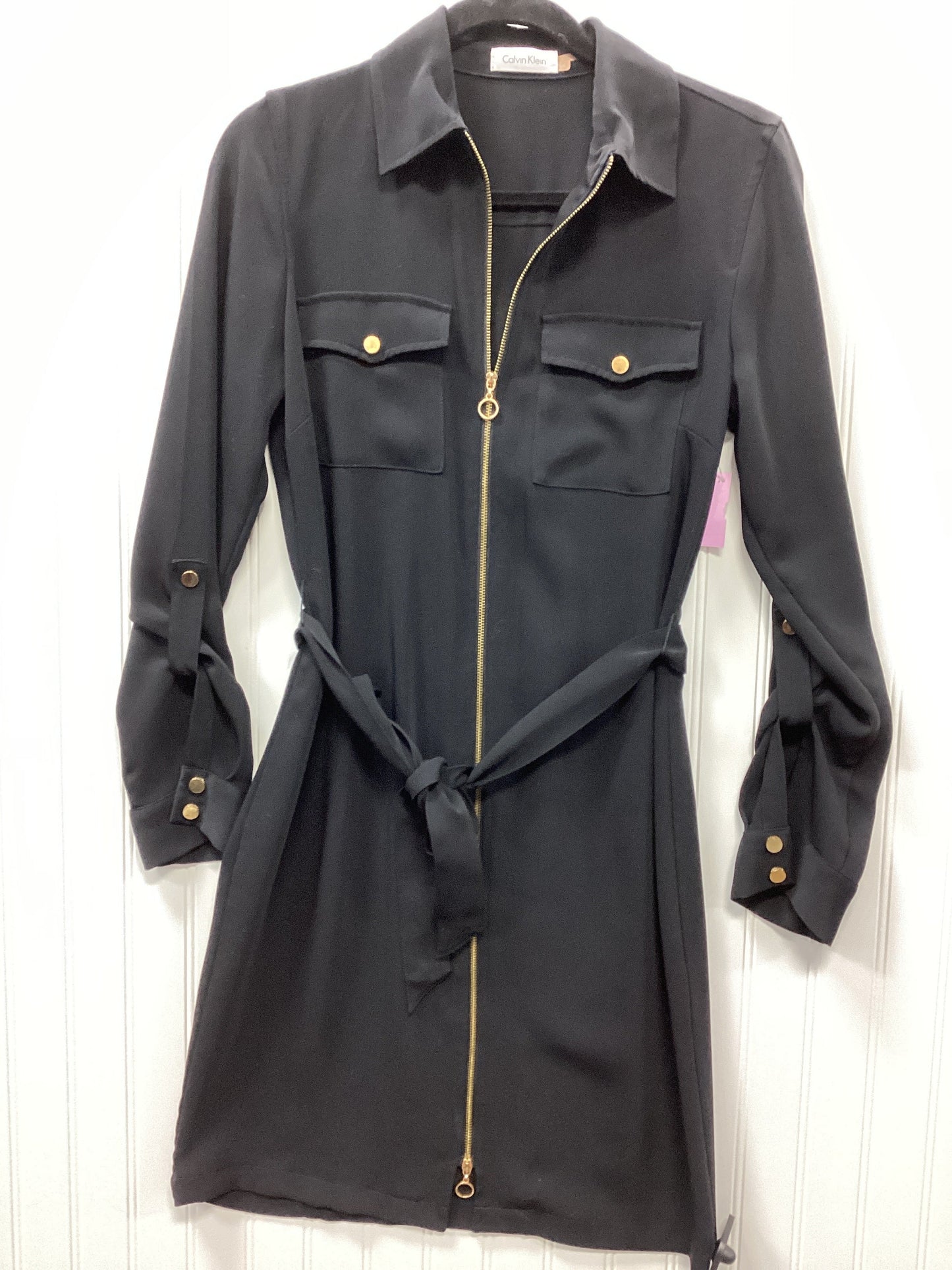 Dress Casual Midi By Calvin Klein In Black, Size:4