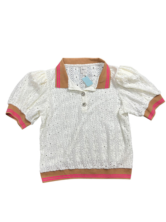 Blouse Ss By Maeve In White, Size:L
