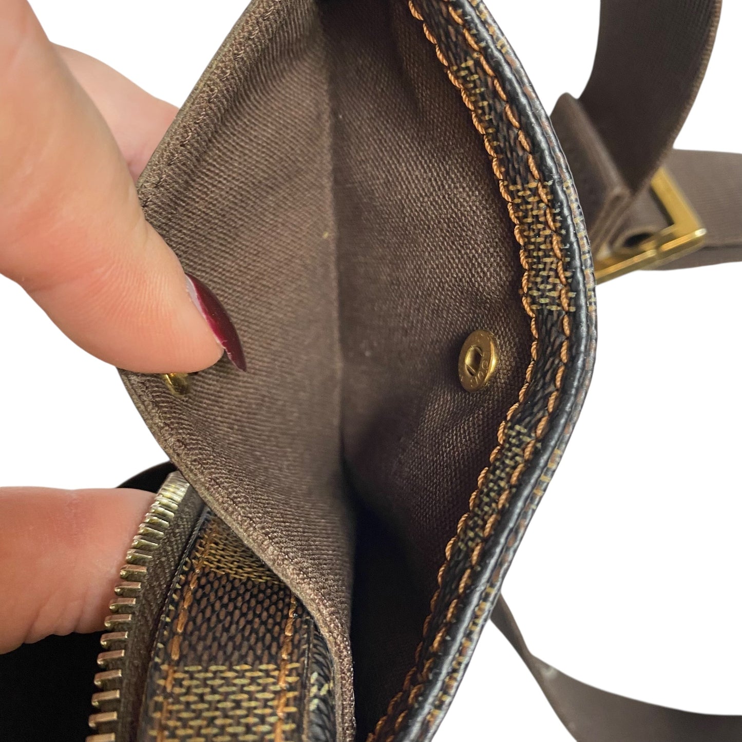 Belt Bag Luxury Designer By Louis Vuitton In Brown, Size:Small