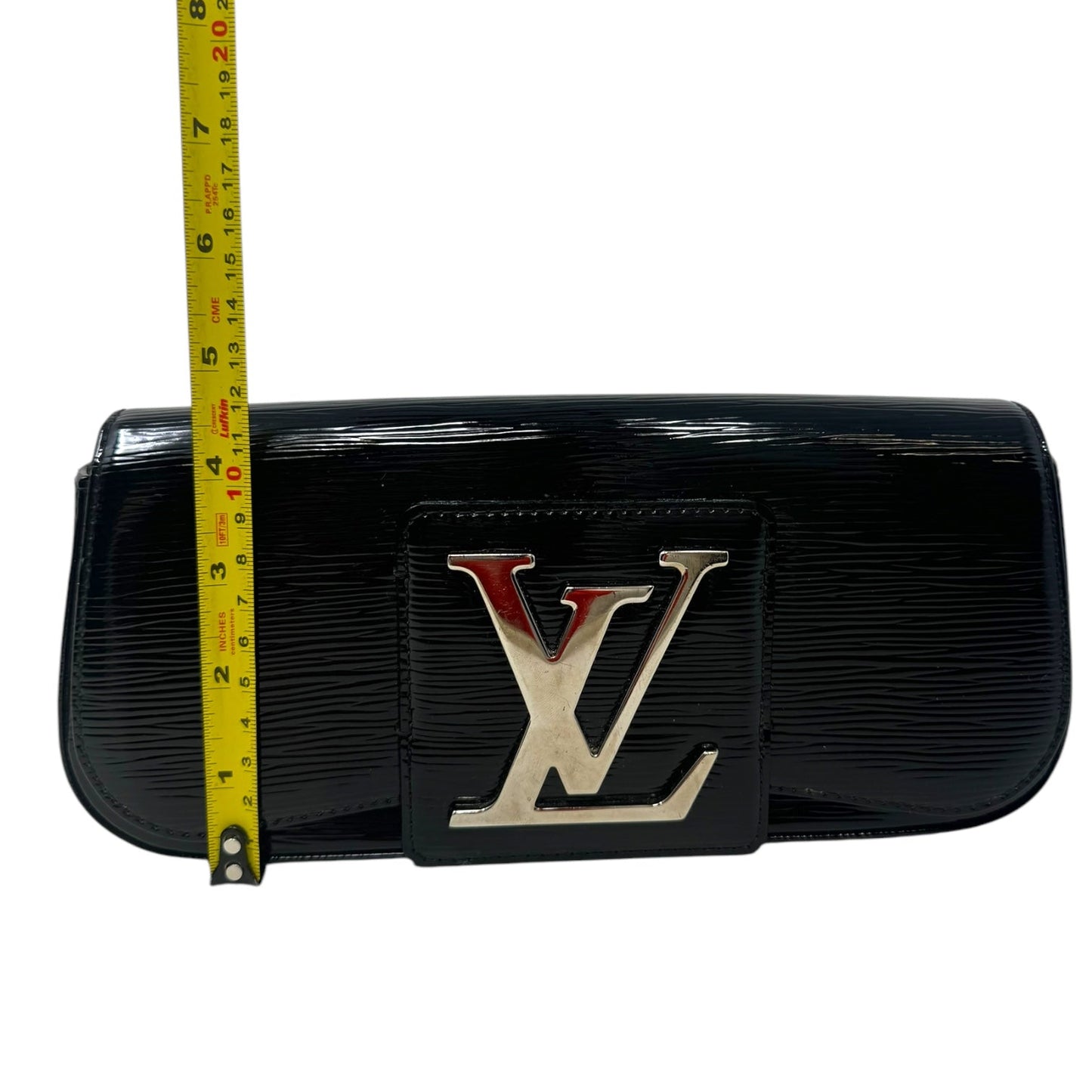 Epi Electric Sobi Embossed Patent Leather Clutch Luxury Designer By Louis Vuitton, Size: Large