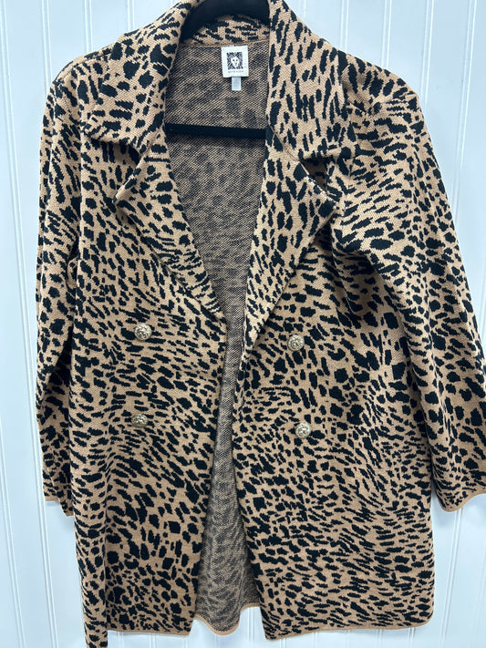 Sweater Cardigan By Anne Klein In Animal Print, Size:S
