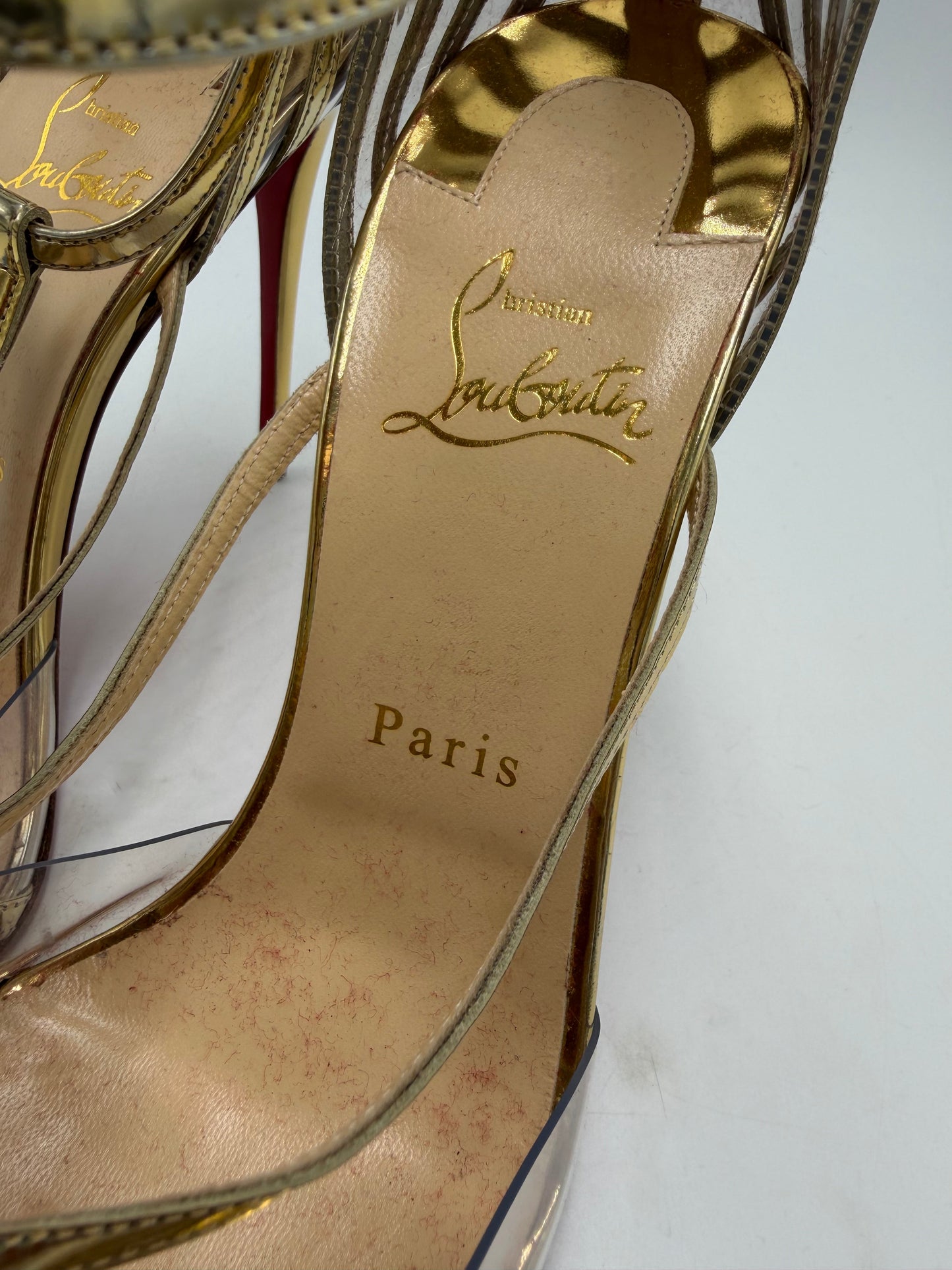 Christian Louboutin Deck 100 Specchio PVC Luxury Pumps, Size: 9.5