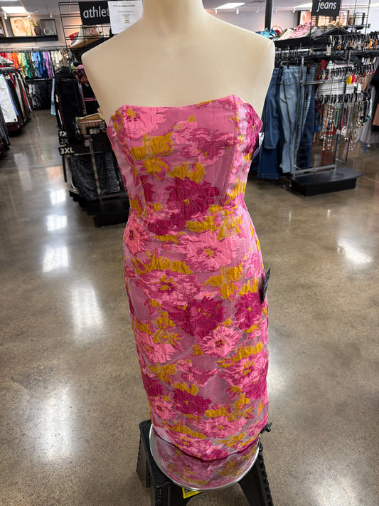 Dress Party Long By Lulus In Pink & Yellow, Size:S