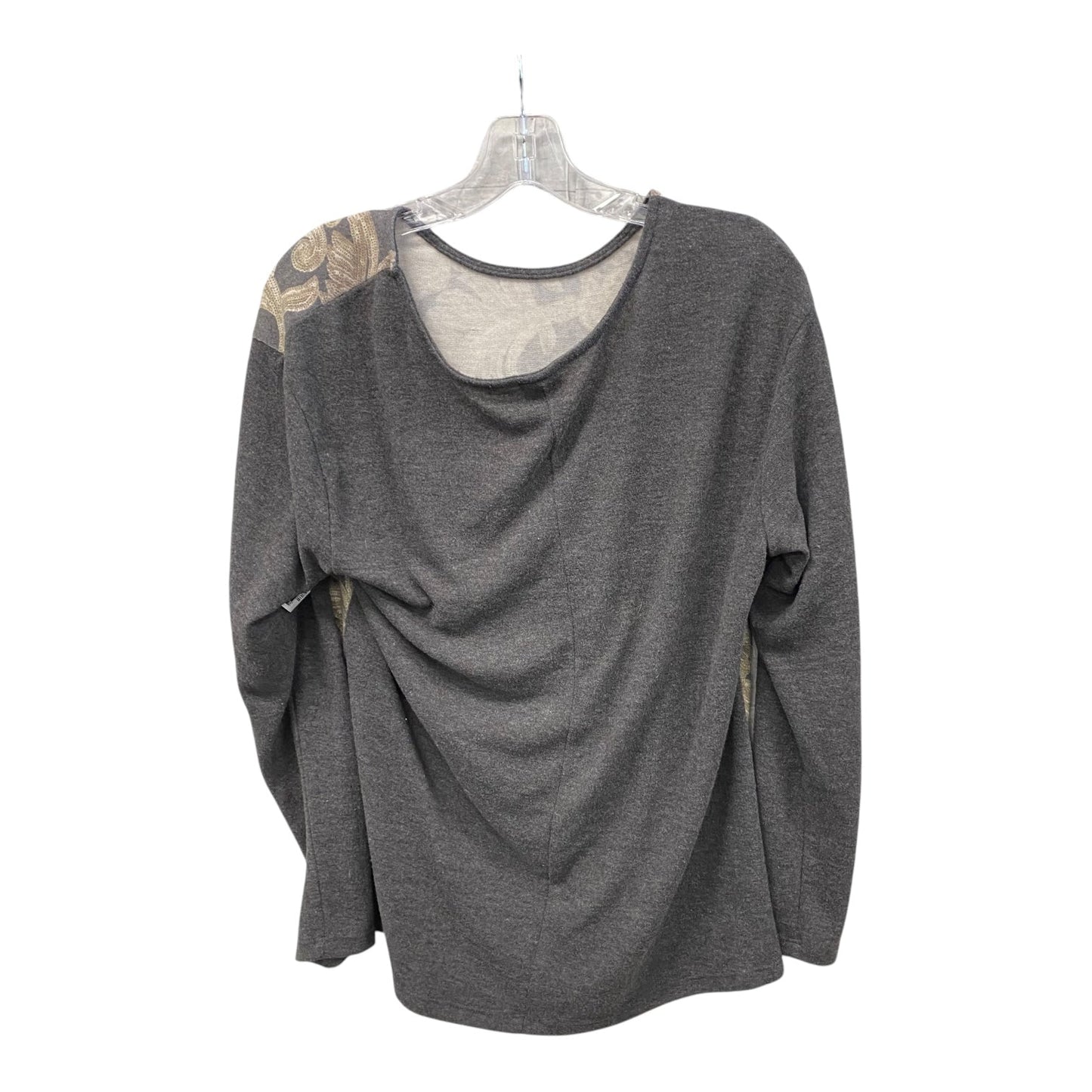 Top Ls By Bobeau In Grey, Size:L