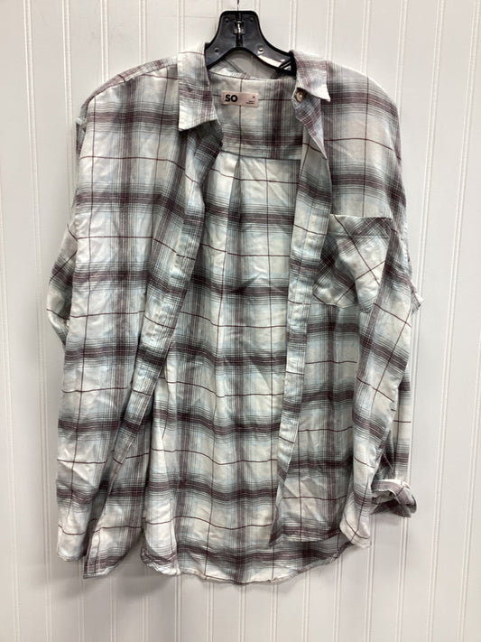 Top Ls By So In Plaid Pattern, Size:M