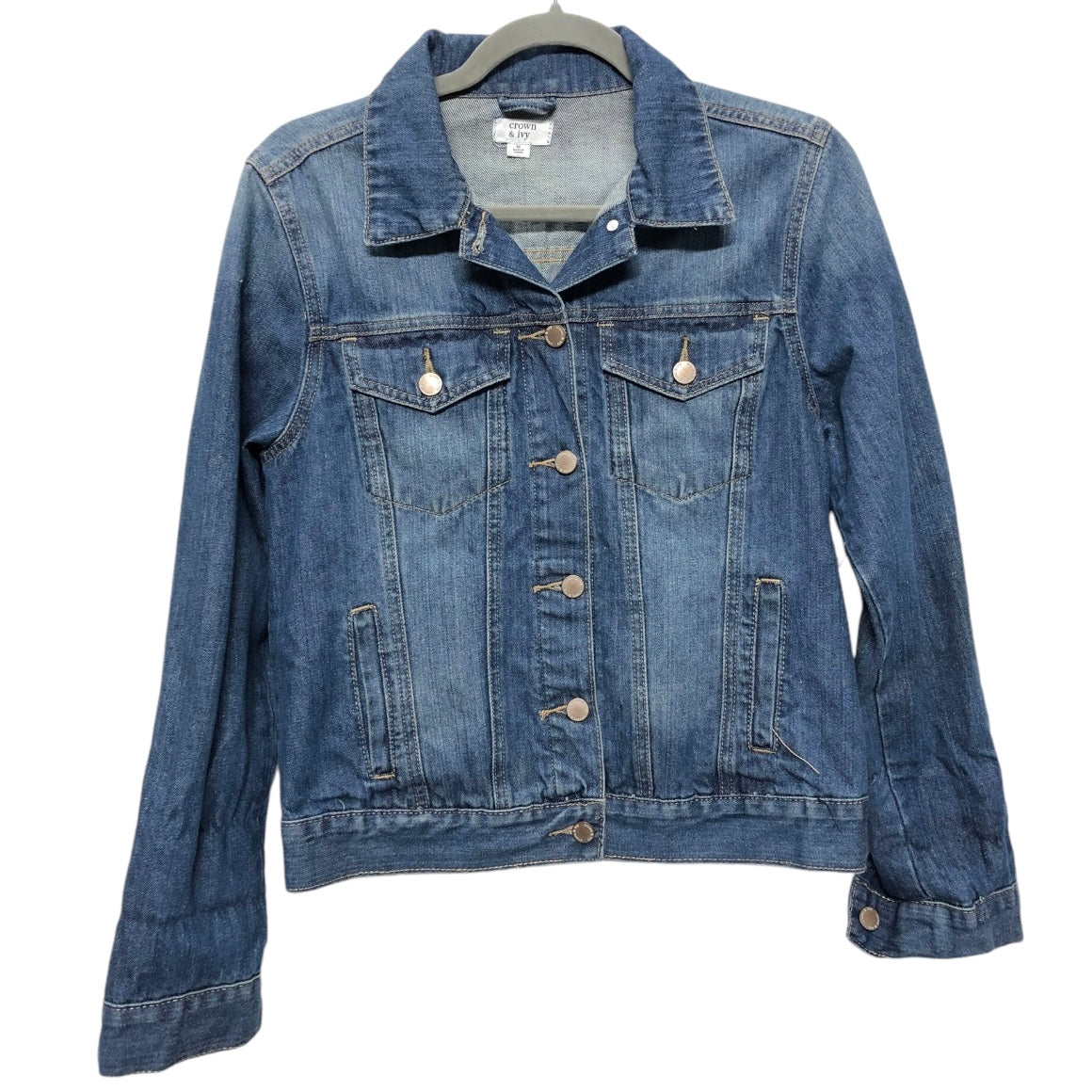 Jacket Denim By Crown And Ivy In Blue Denim, Size:M