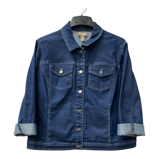 Jacket Denim By Chicos In Blue, Size:Xl