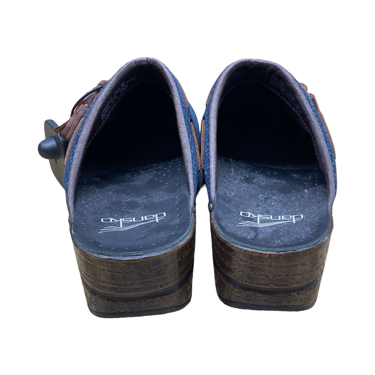 Shoes Heels Block By Dansko In Blue & Brown, Size:8.5