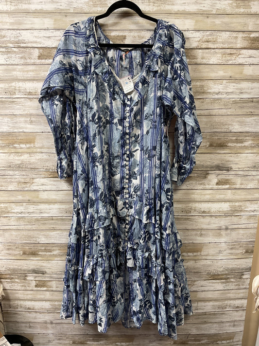 Dress Party Long By Free People In Blue & White, Size:S