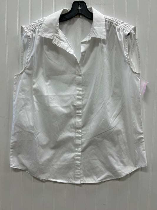 Top Sleeveless By Cato In White, Size:L