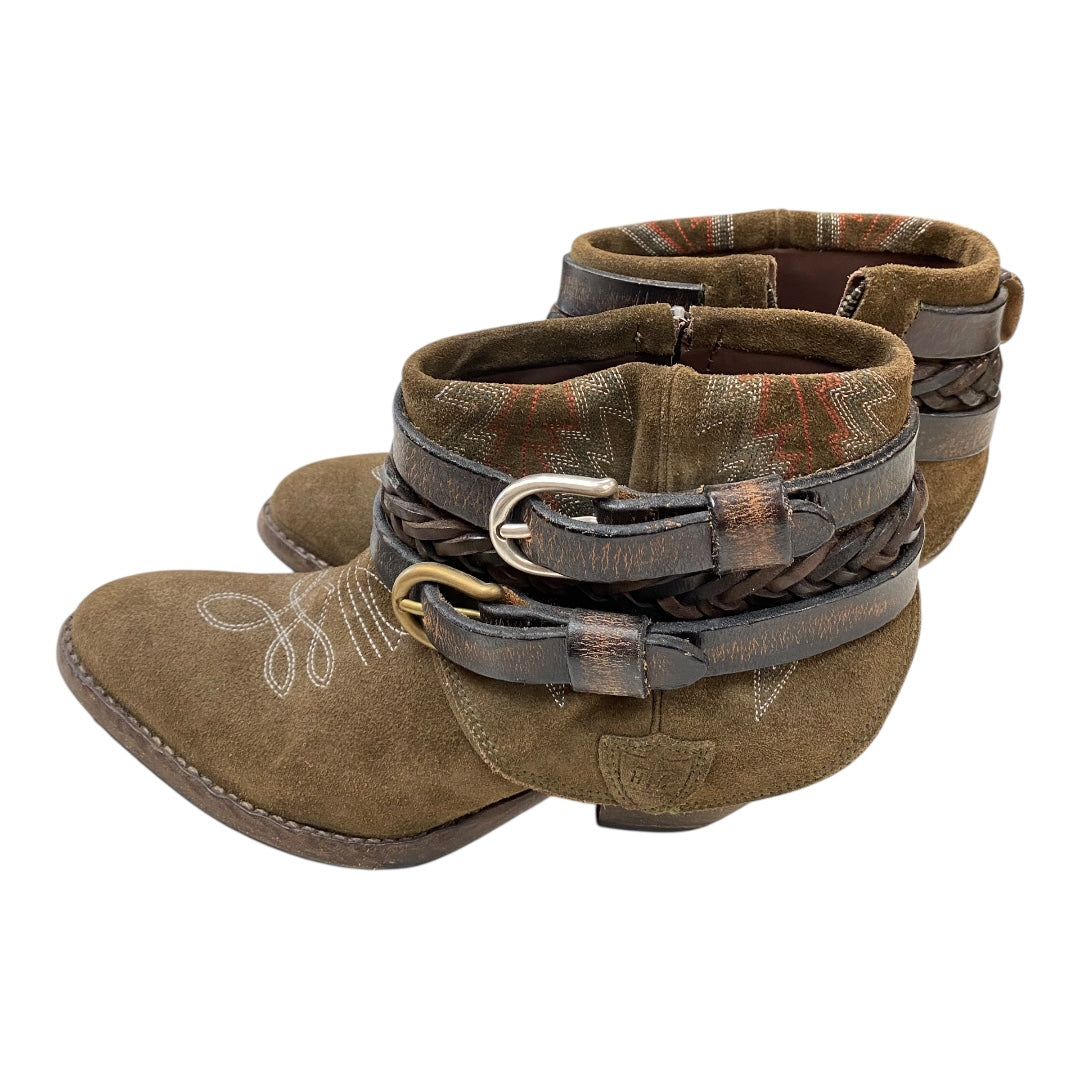 Boots Ankle Heels By HTC HOLLYWOOD TRADING CO In Brown, Size:6.5