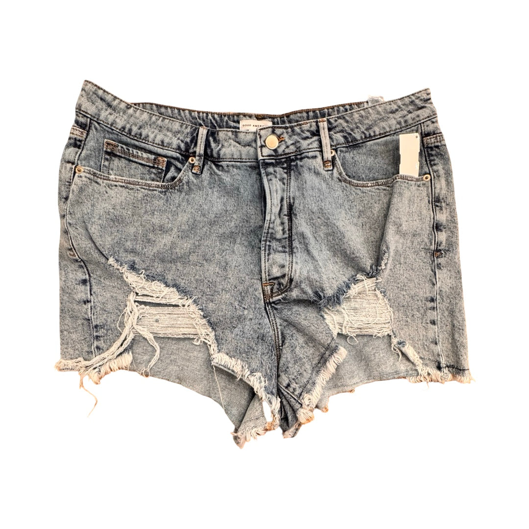 Shorts By Good American In Blue Denim, Size:18