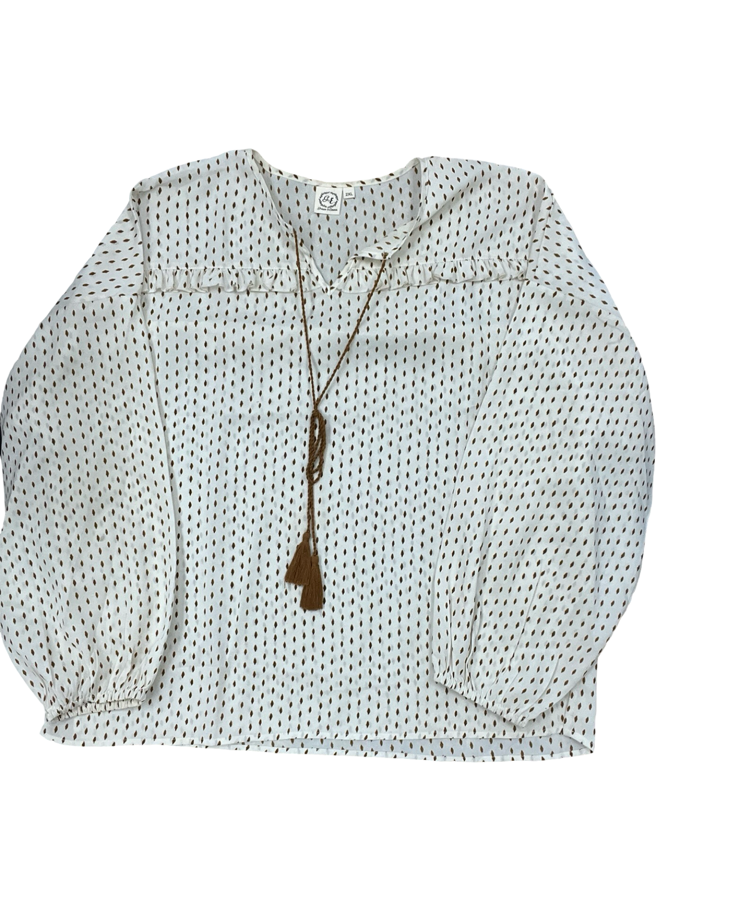 Top Ls By Clothes Mentor In Cream, Size:2X