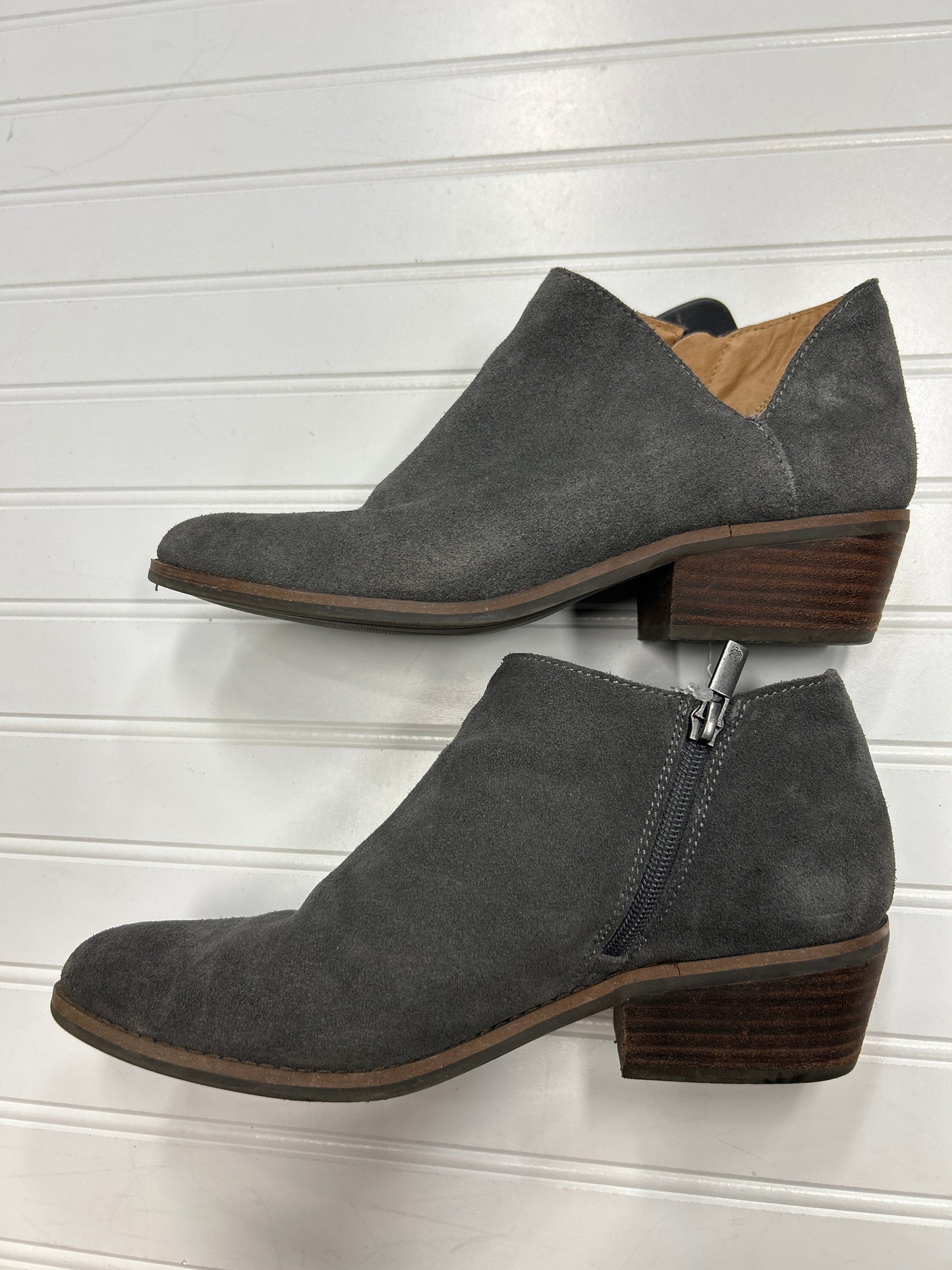 Boots Ankle Flats By Lucky Brand In Grey, Size:9
