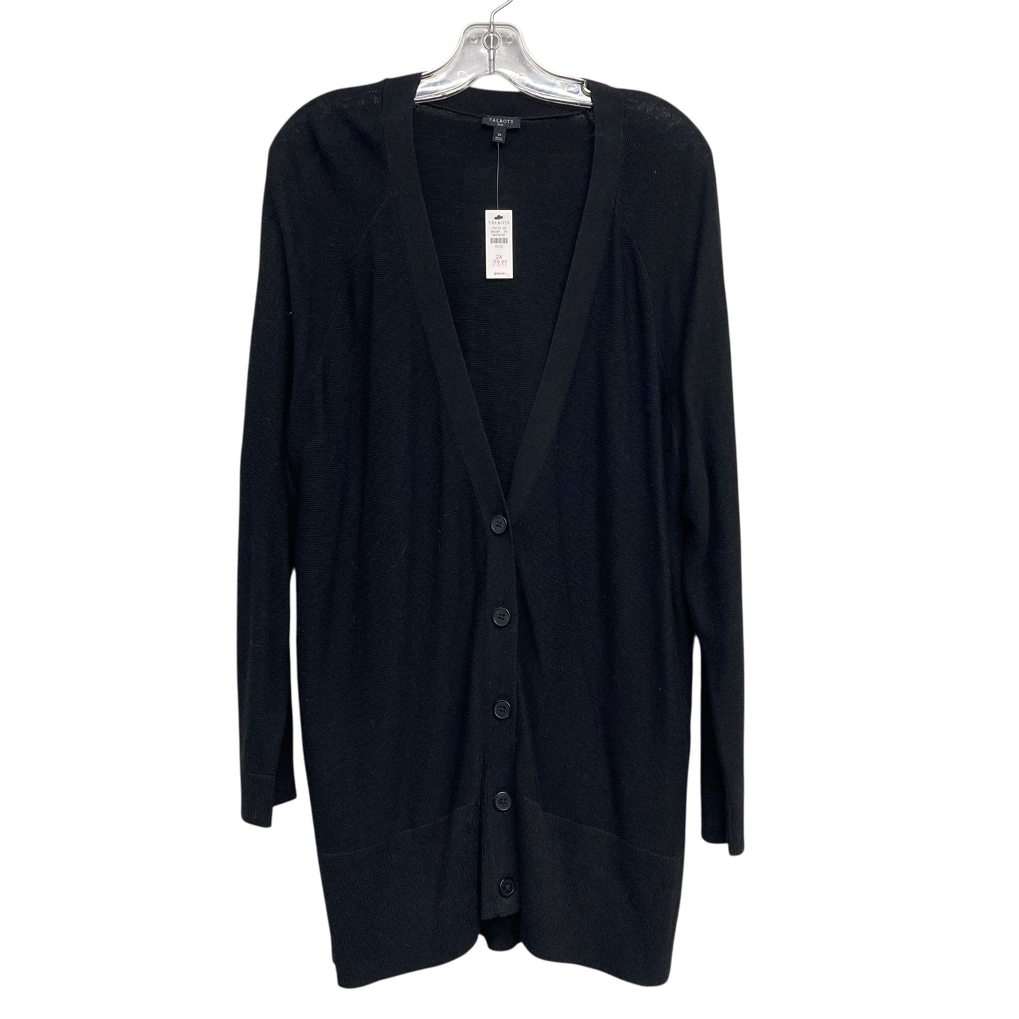 Sweater Cardigan By Talbots In Black, Size:2X