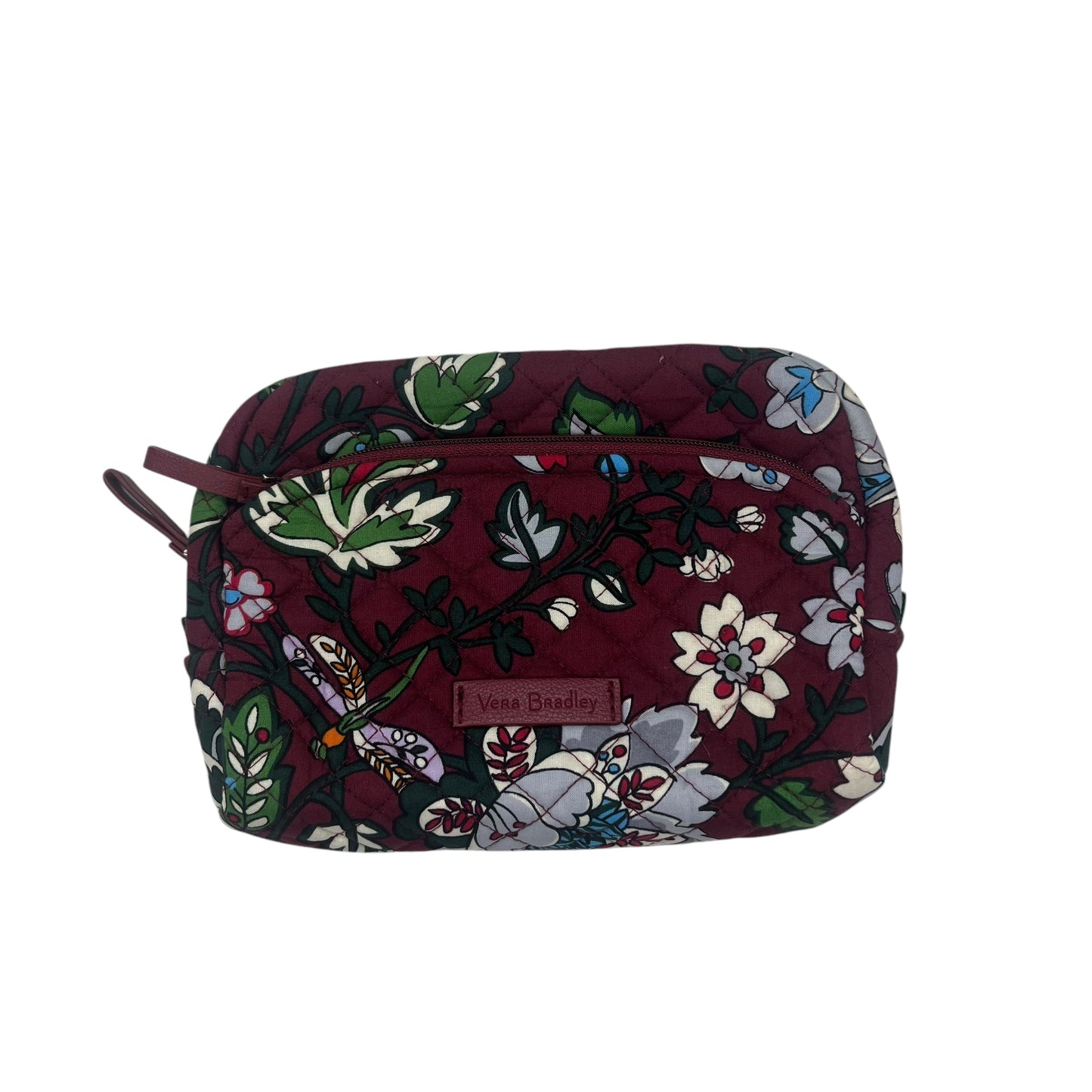 Makeup Bag By Vera Bradley In Green & Red, Size:Medium