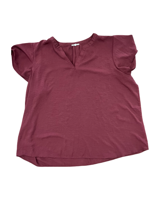 Top Ss By Maurices In Maroon, Size:3X