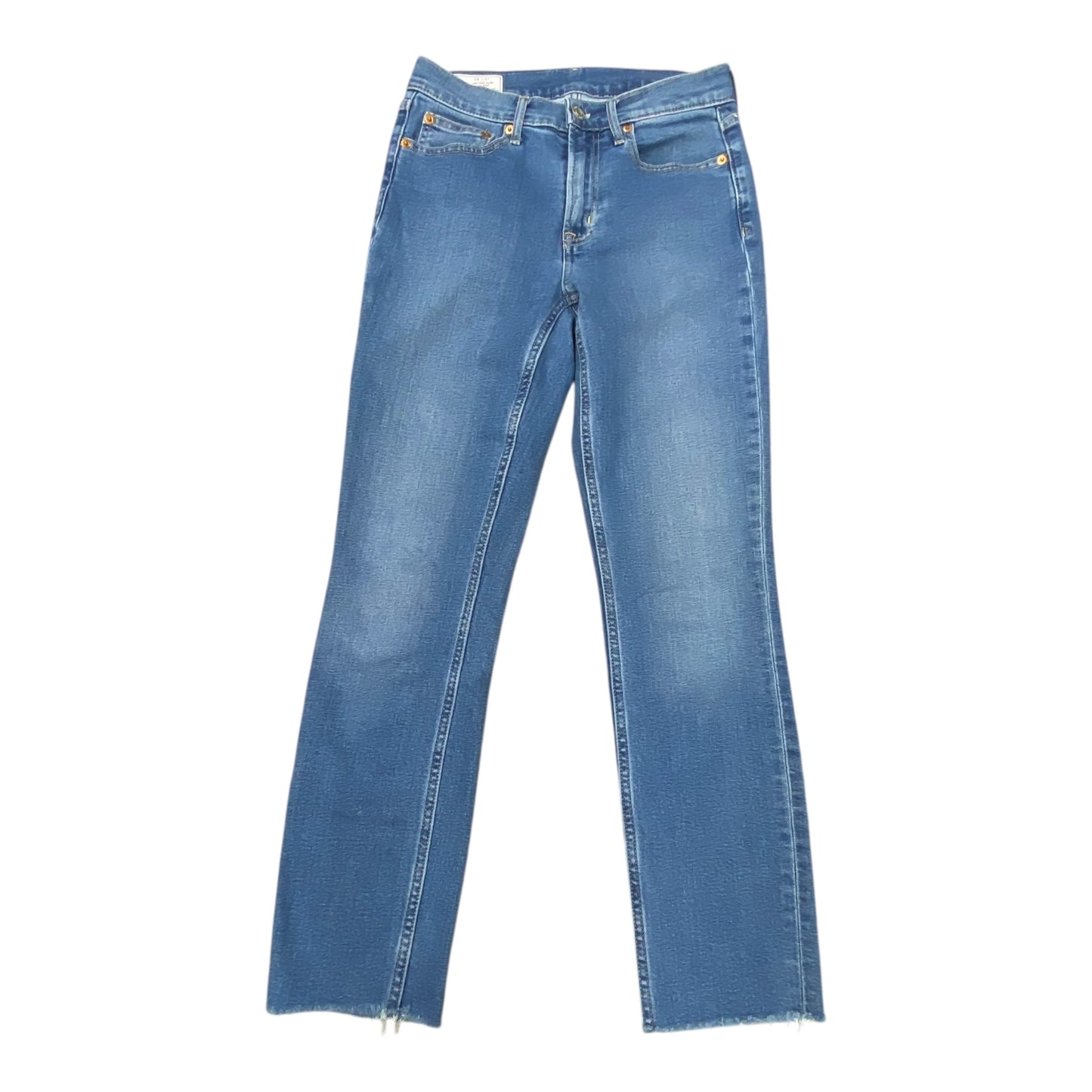 Jeans Straight By Amo In Blue Denim, Size:0