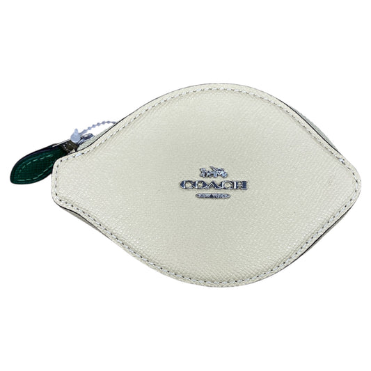 Coin Purse Designer By Coach In Beige, Size:Small