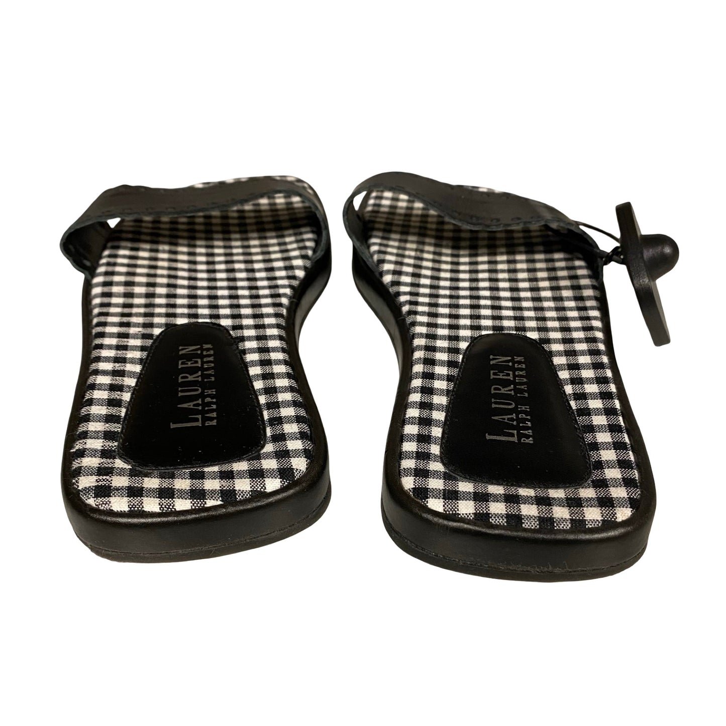 Sandals Flats By Ralph Lauren In Black & White, Size:7