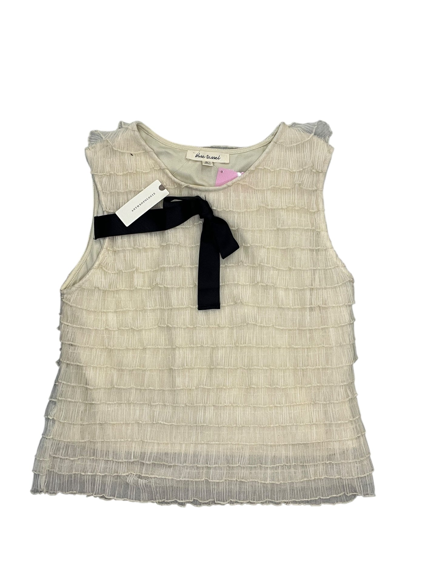 Blouse Sleeveless By Blue Tassel In Cream, Size:M