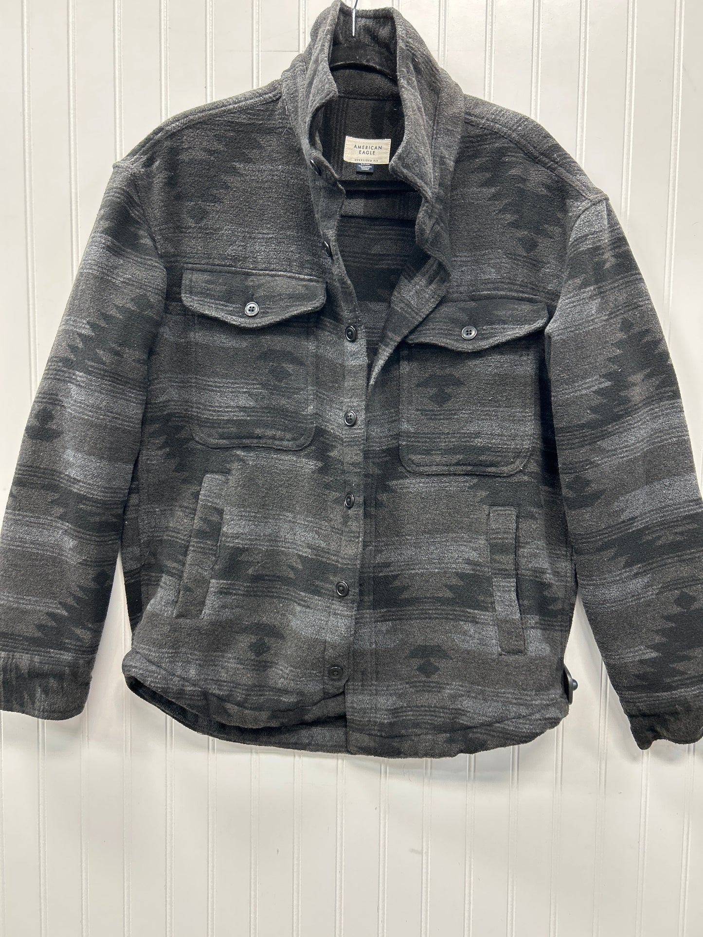 Jacket Fleece By American Eagle In Black, Size:S