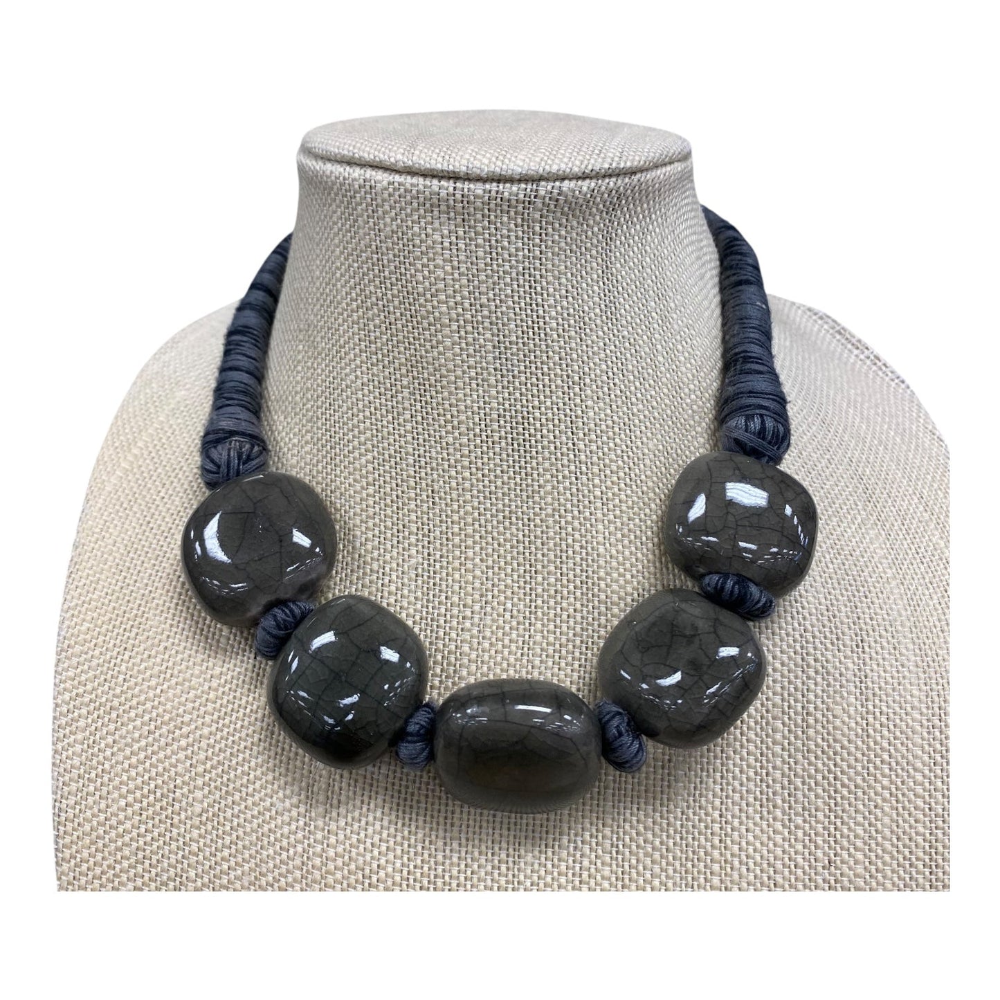 Necklace Statement  In Grey