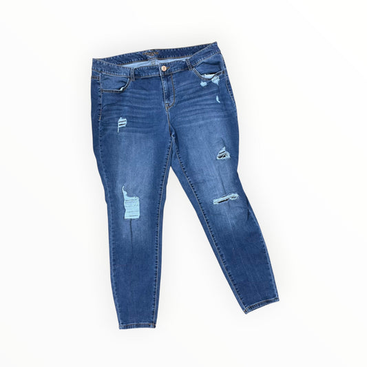 Jeans Skinny By Maurices In Blue Denim, Size:18
