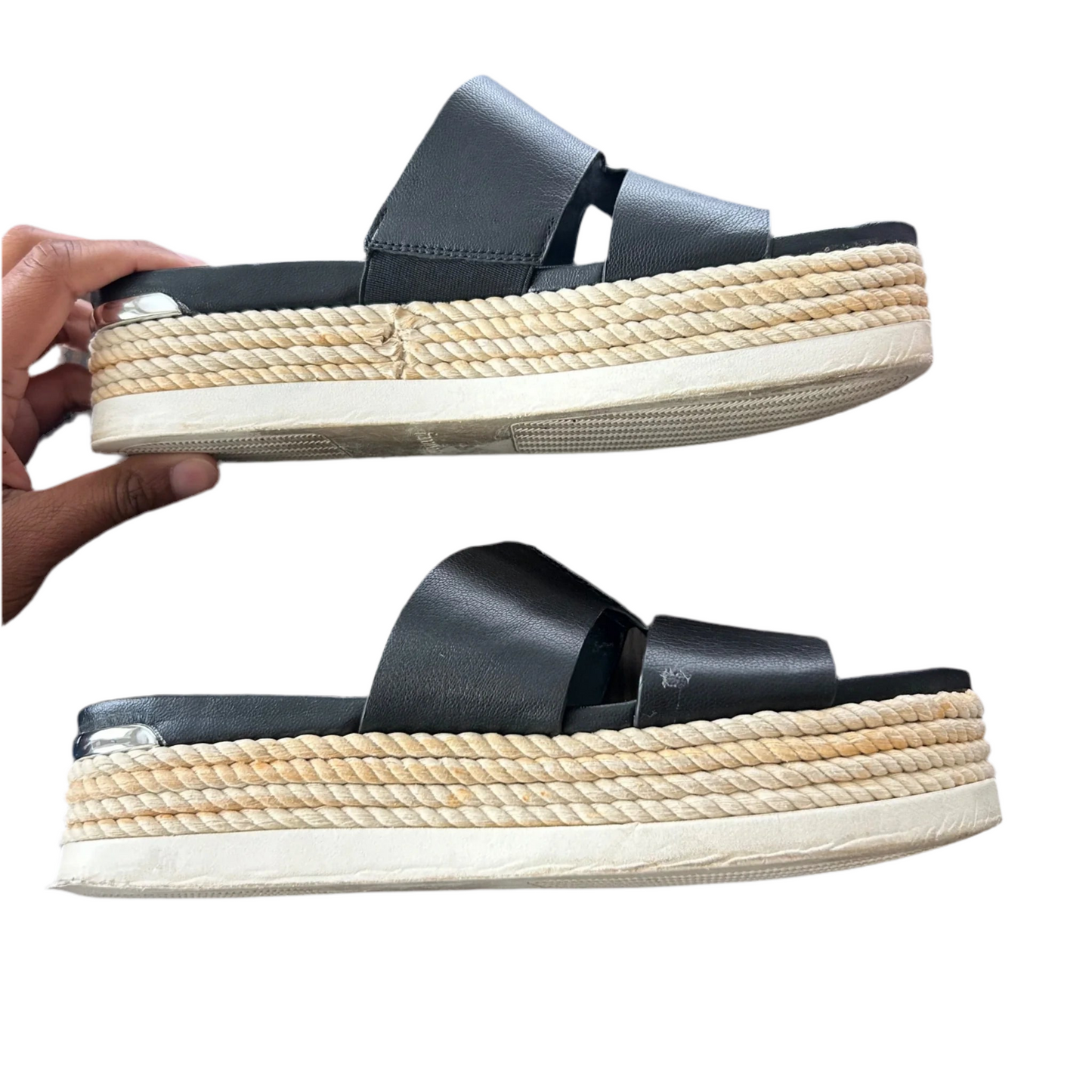 Sandals Heels Platform By Franco Sarto In Black, Size: 9