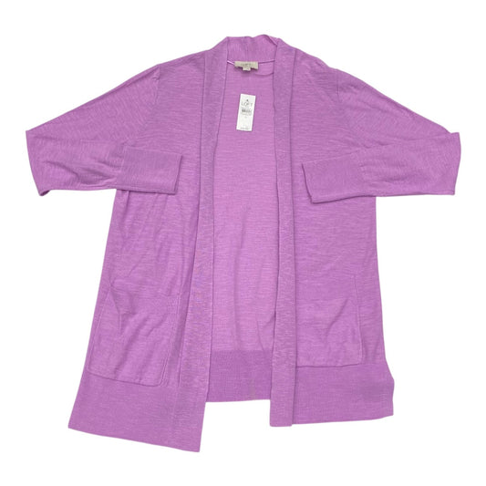 Sweater Cardigan By Loft In Purple, Size:M