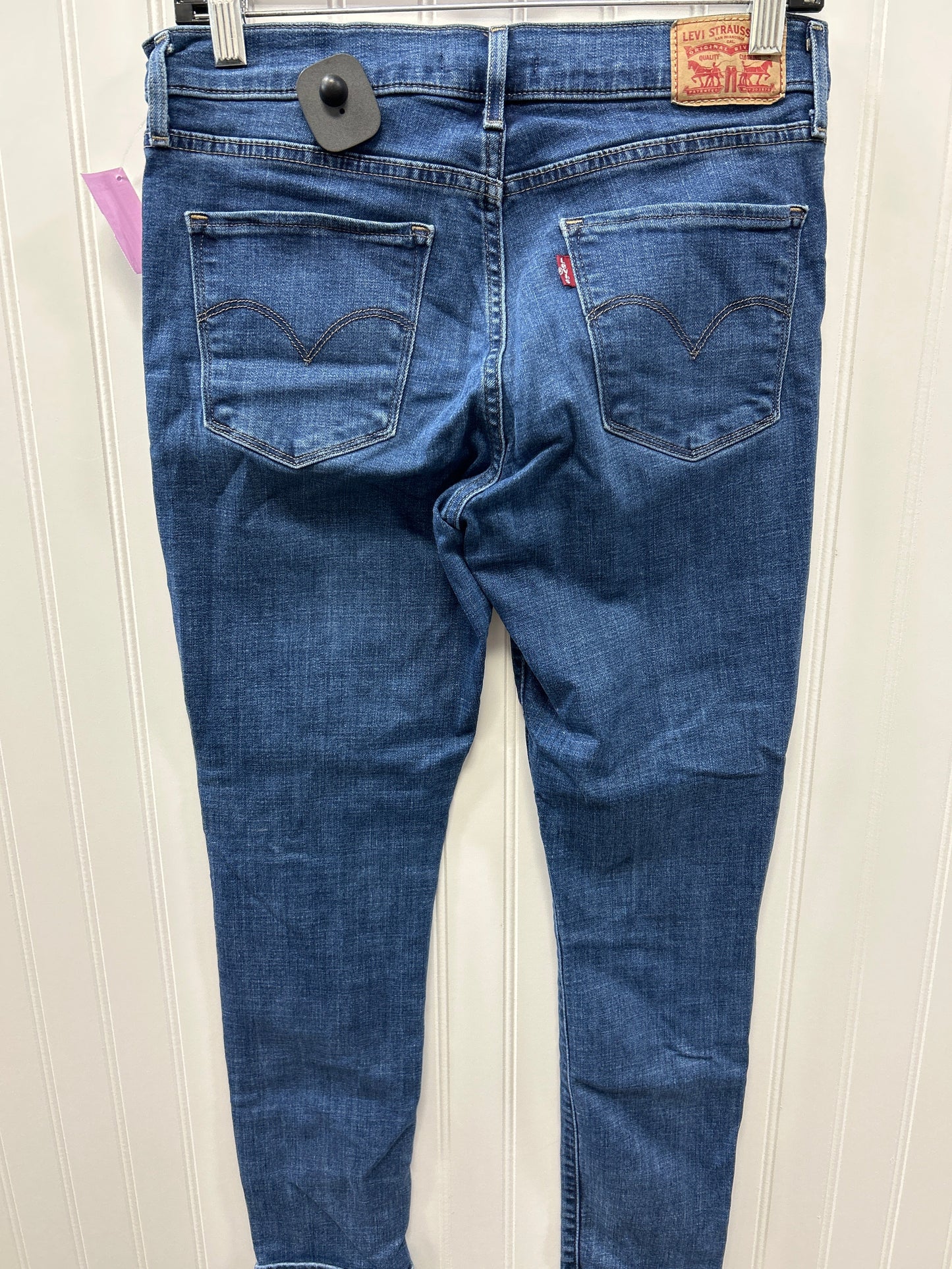 Jeans Skinny By Levis In Blue Denim, Size:4