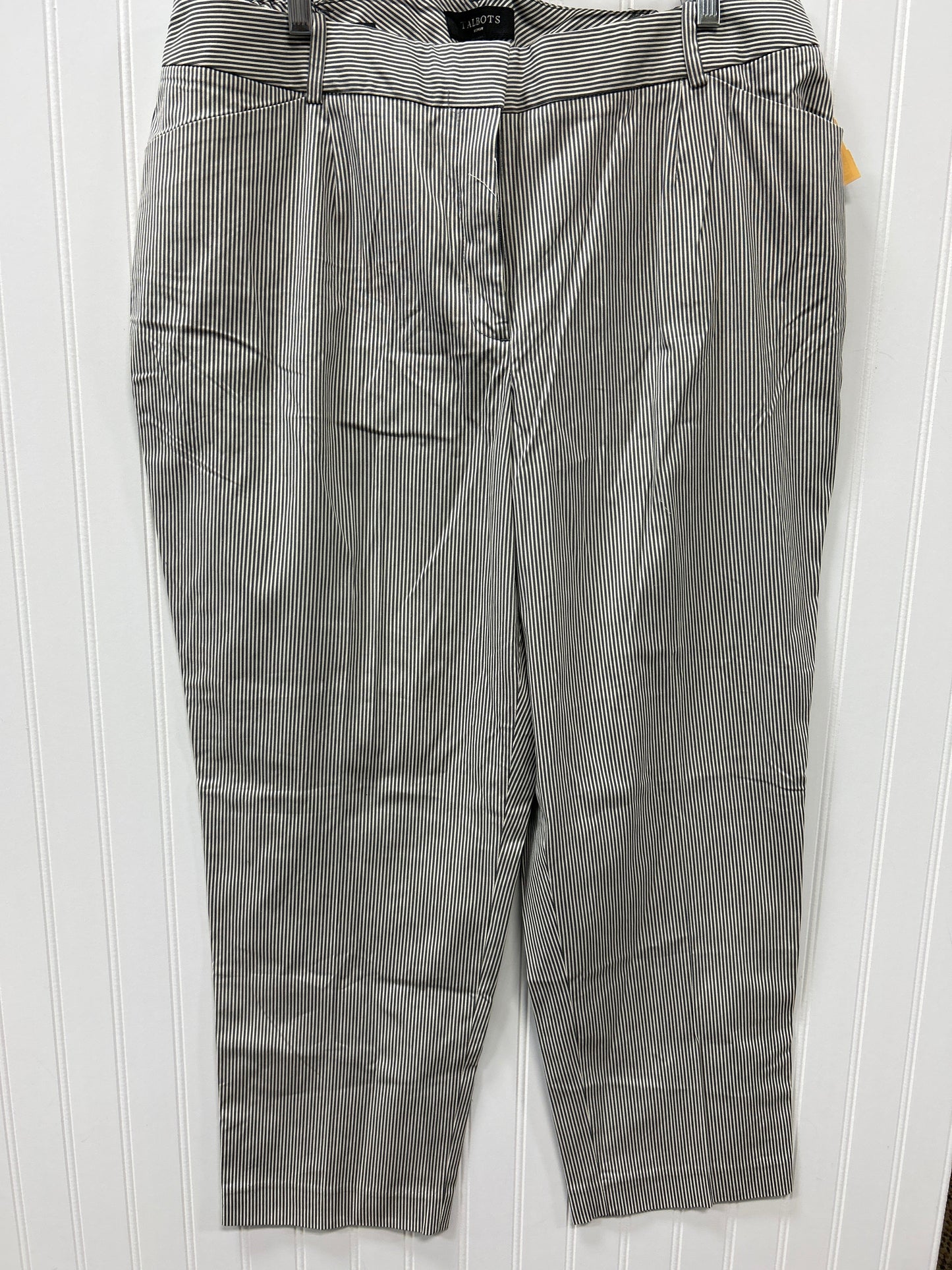 Pants Dress By Talbots In Grey & White, Size:16