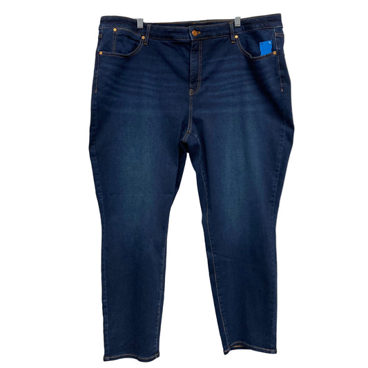 Jeans Straight By Talbots In Blue Denim, Size:22