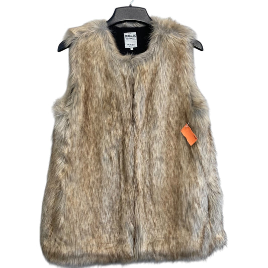 Vest Faux Fur & Sherpa By Zara In Tan, Size:L