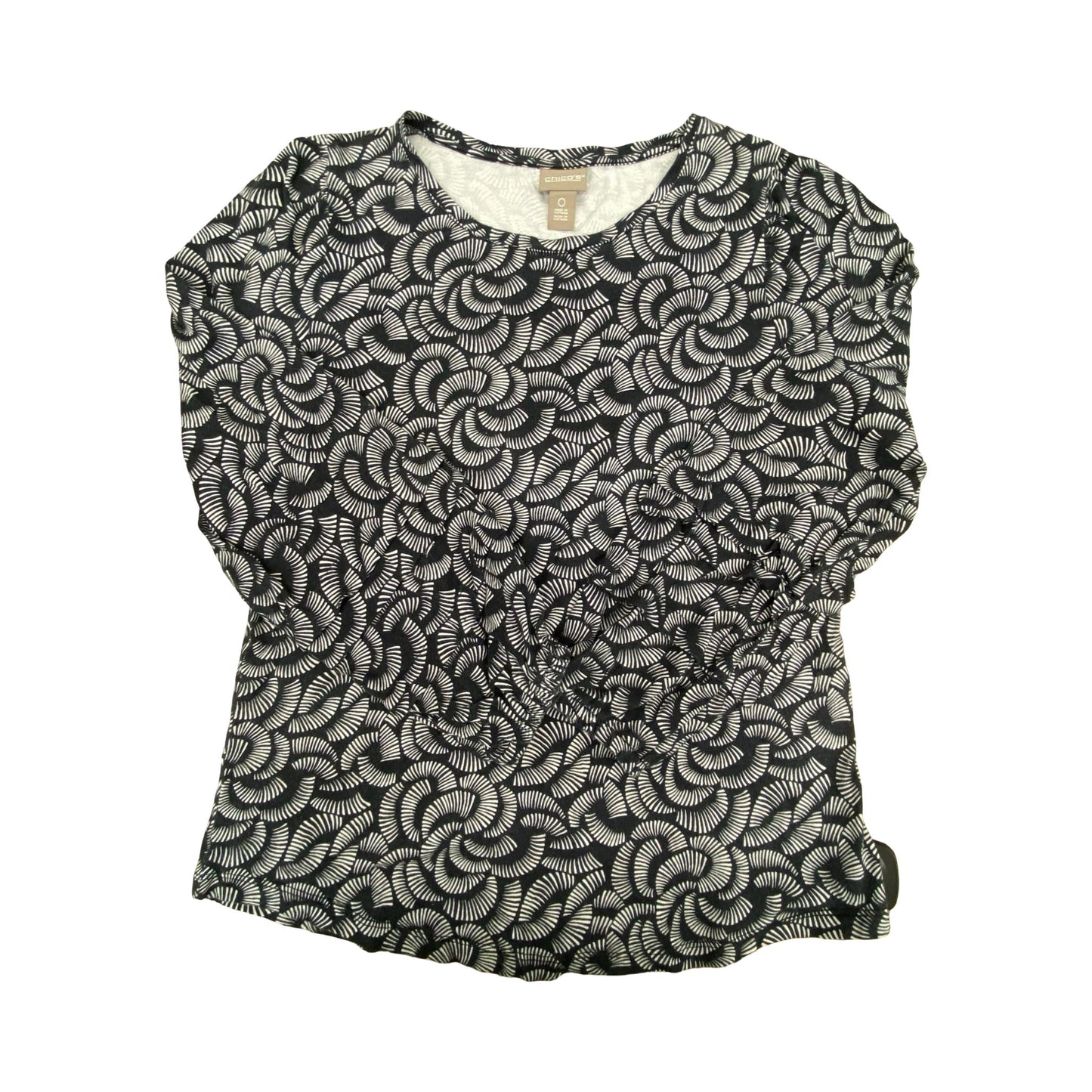 Top Ls By Chicos In Black & Grey, Size:S
