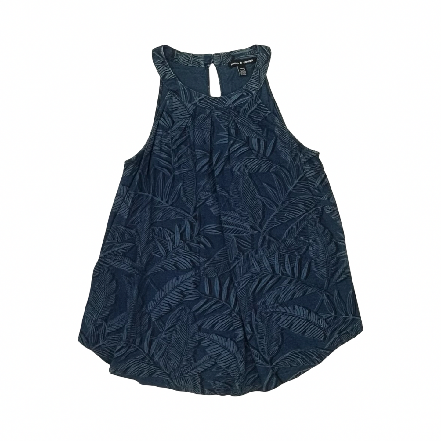 Blouse Sleeveless By Cable And Gauge In Navy, Size:S