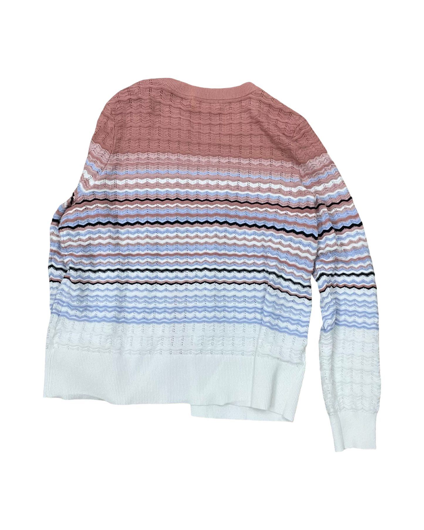 Sweater 2Pc By Liz Claiborne In Pink & White, Size:L