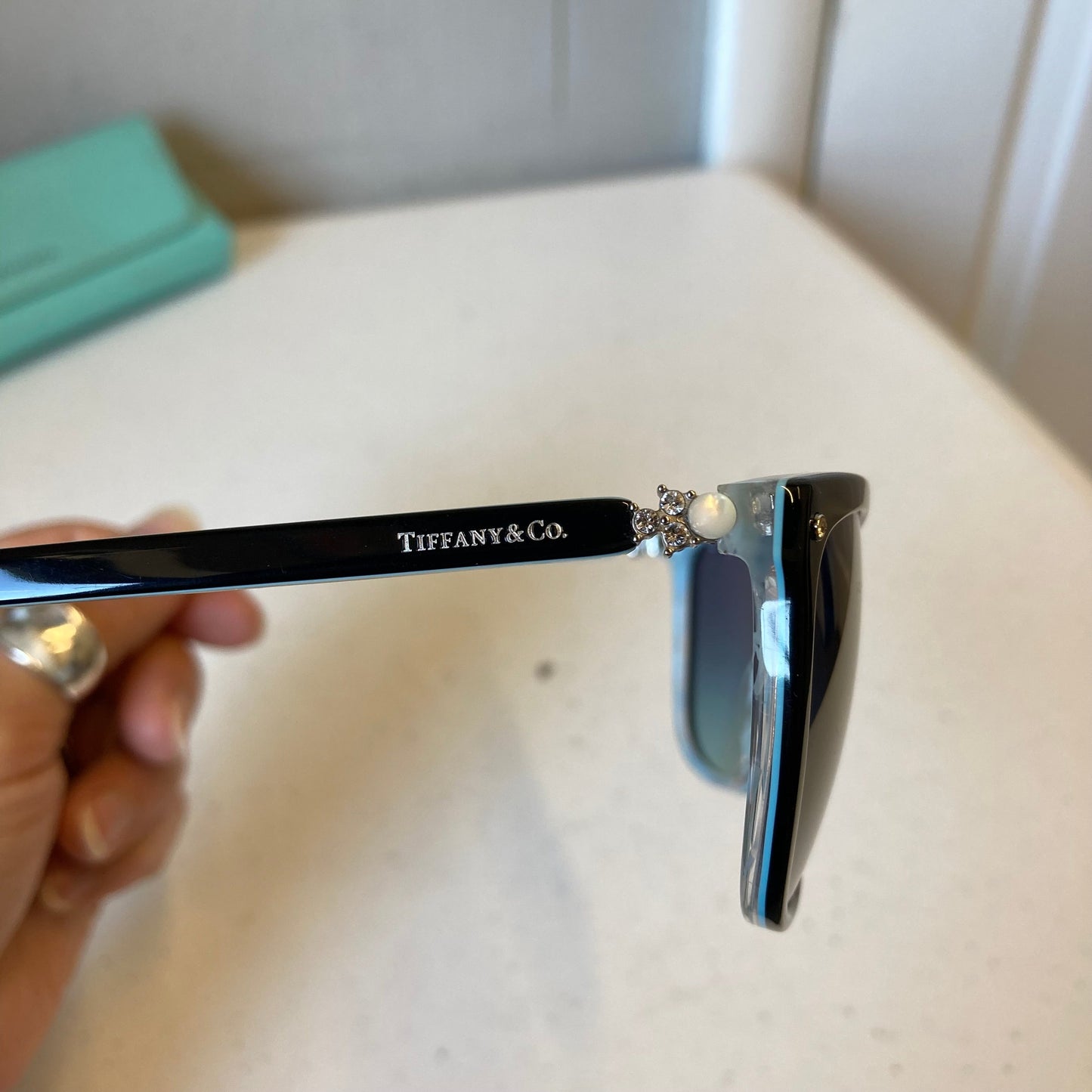 Sunglasses Luxury Designer By Tiffany And Company In Black & Blue