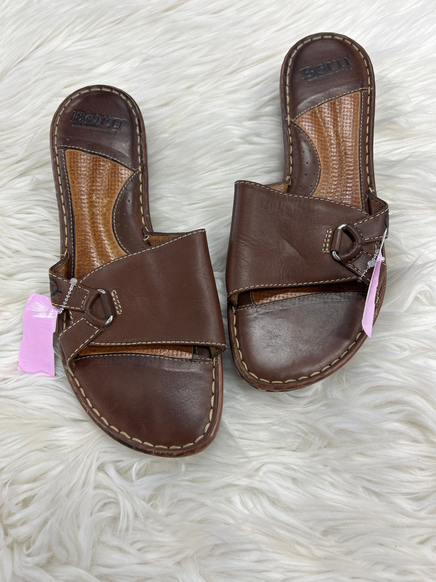 Sandals Heels Block By Born In Brown, Size:10