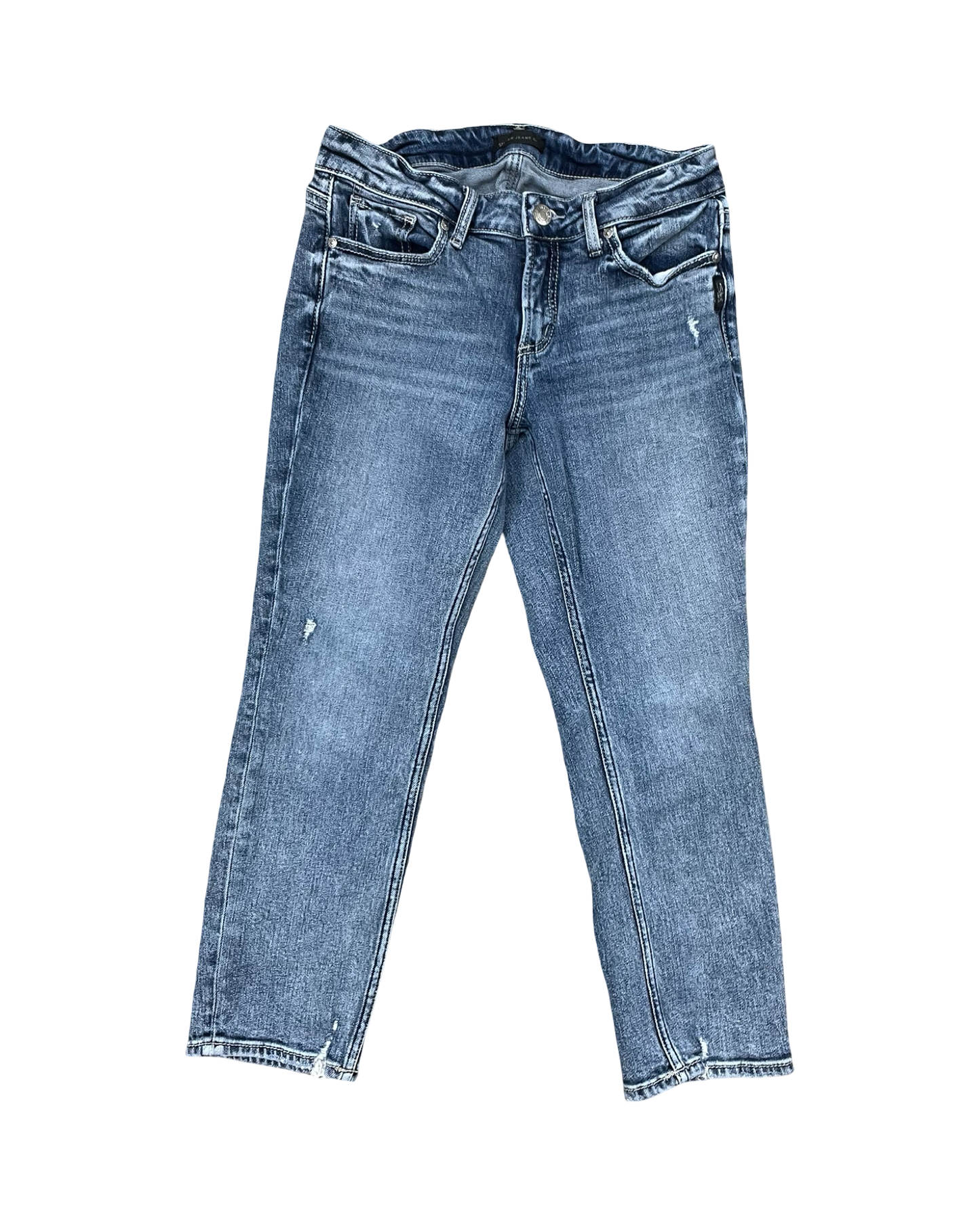 Jeans Cropped By Silver In Blue Denim, Size:4