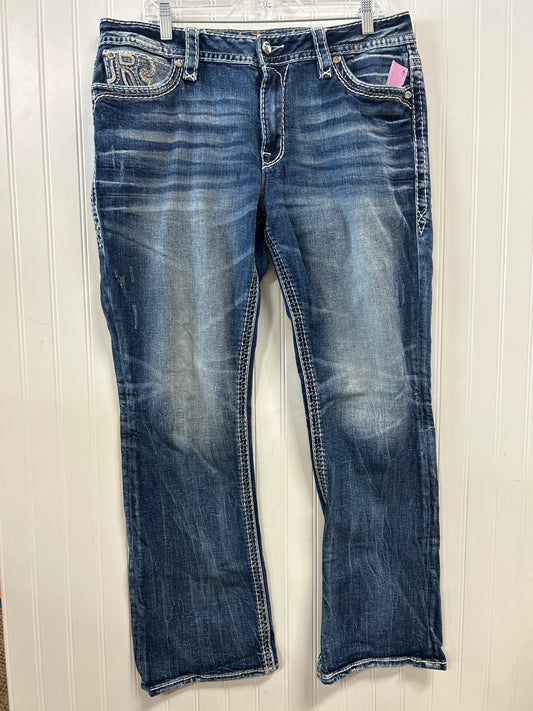Jeans Flared By Rock Revival In Blue Denim, Size:10