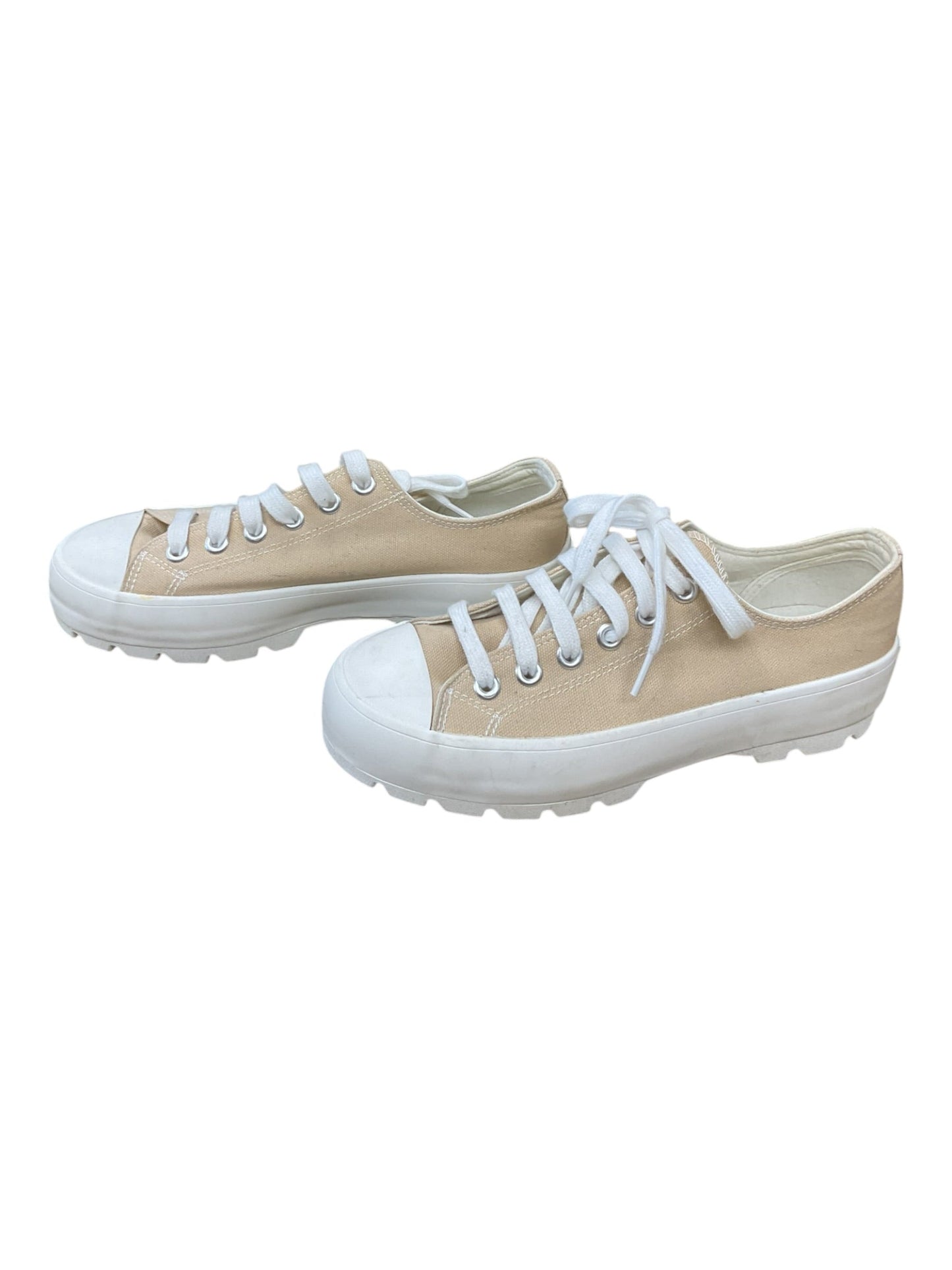 Shoes Sneakers By Sincerely Jules In Tan & White, Size:7.5