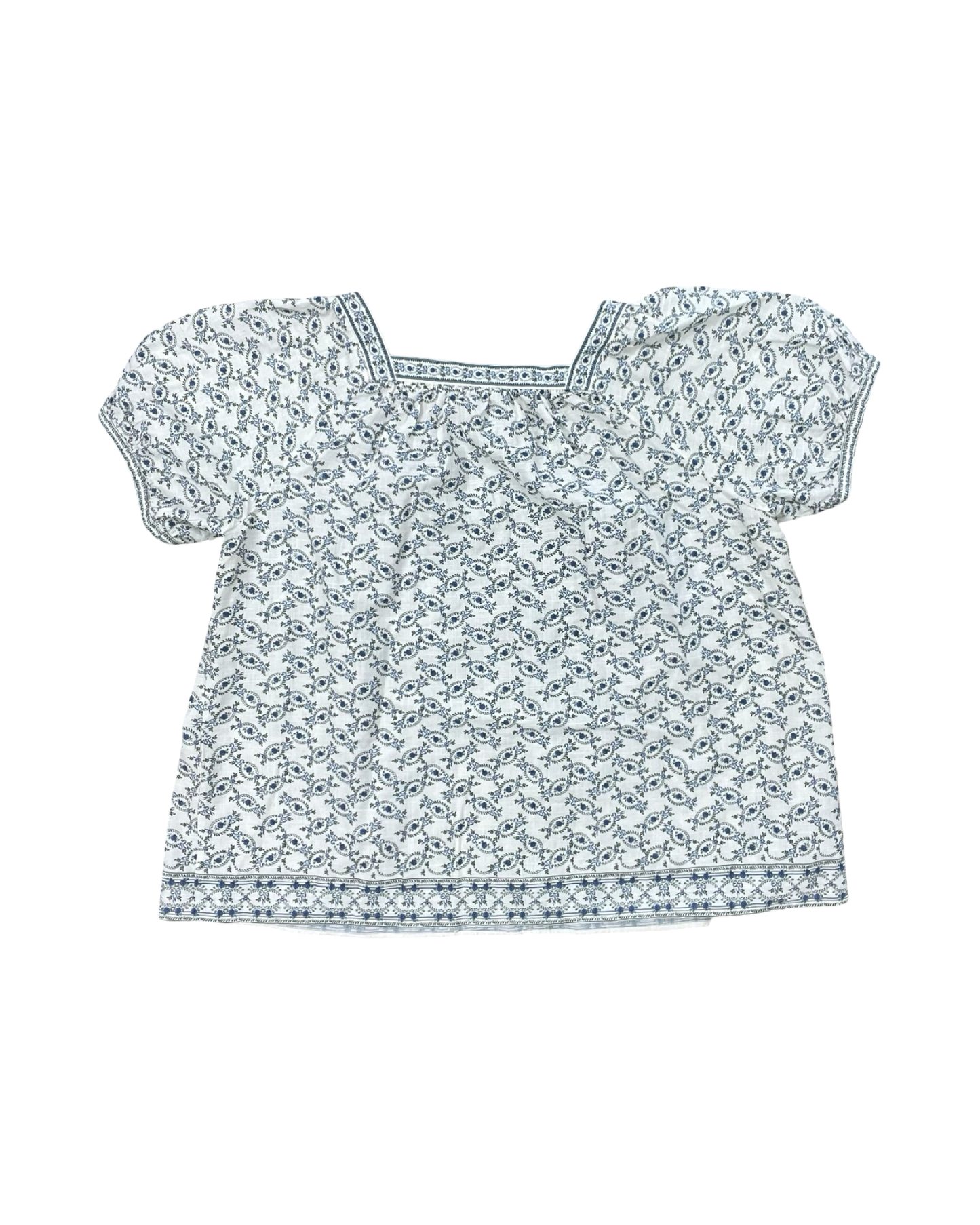 Top Ss By Max Studio In Blue & Cream, Size:1X
